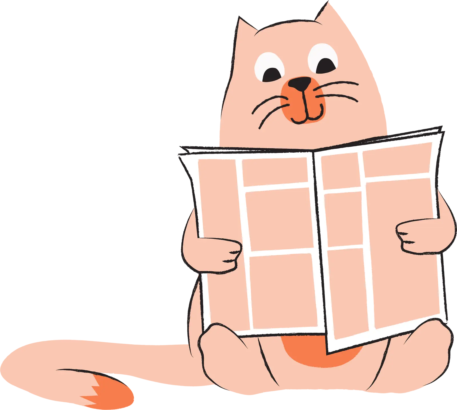 Lezende kat illustratie